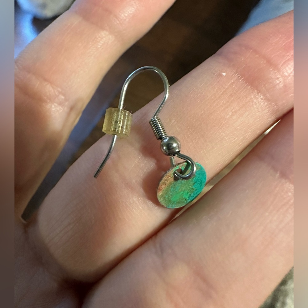 Copper Drop Earrings - Picture 2 of 3